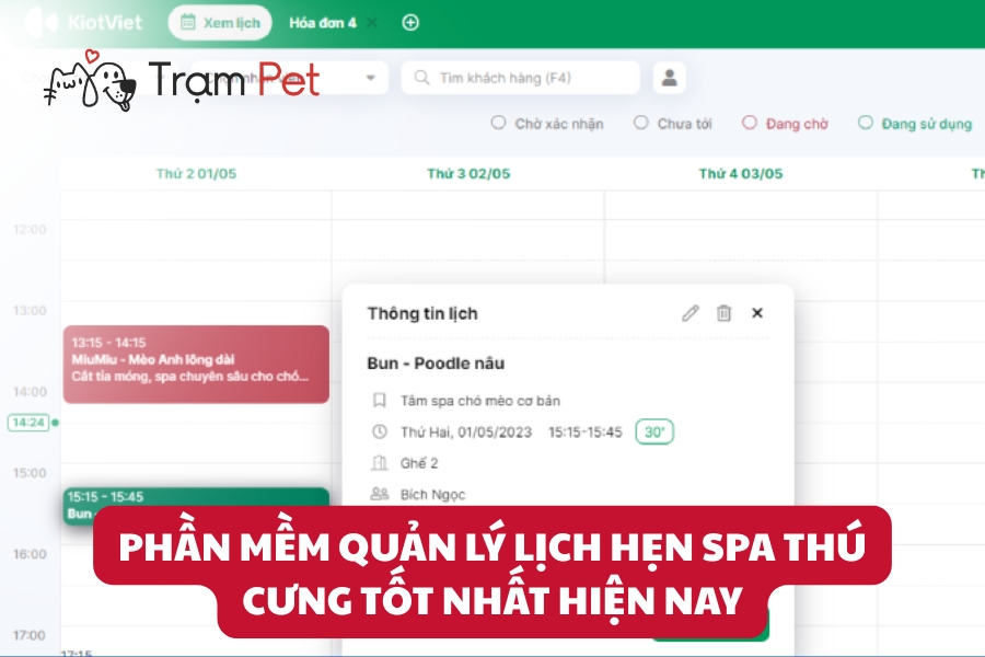Phần Mềm Quản Lý Lịch Hẹn Spa Thú Cưng Tốt Nhất Hiện Nay